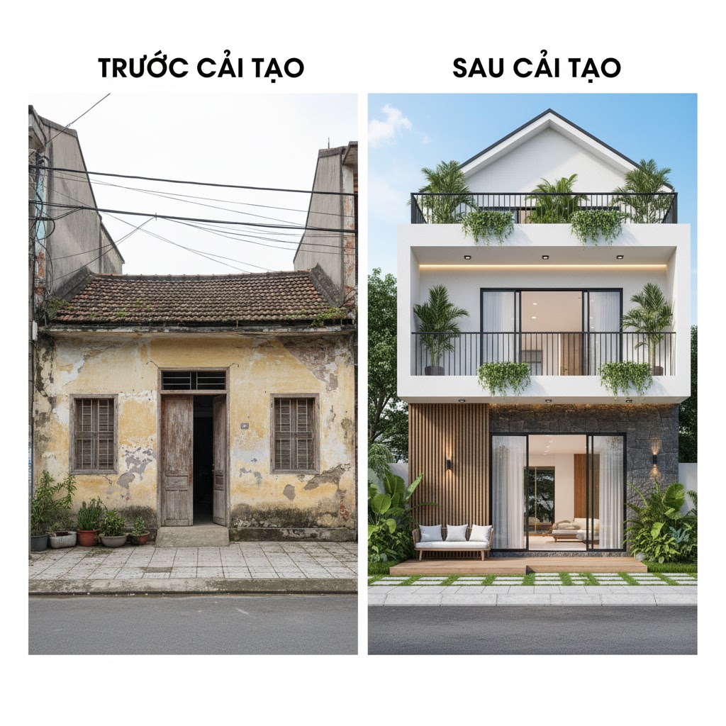 Sửa nhà Bình Dương - Trước và sau